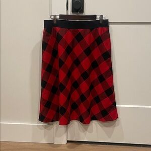 Red and Black buffalo Plaid Women's Skirt